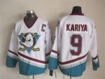 Vintage Anaheim Ducks #9 KARIYA Stitched White Hockey Jersey
