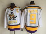 Vintage Anaheim Ducks #9 KARIYA Stitched White Hockey Jersey (2)