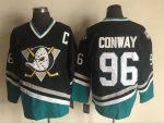 Vintage Anaheim Ducks #96 CONWAY Stitched Black Hockey Jersey