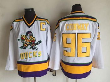 Vintage Anaheim Ducks #96 CONWAY Stitched White Hockey Jersey (2)