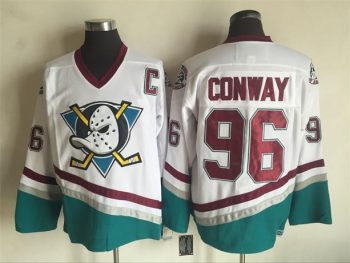 Vintage Anaheim Ducks #96 CONWAY Stitched White Hockey Jersey