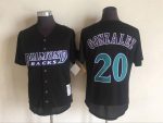 Vintage Arizona Diamondbacks #20 Luis Gonzalez Stitched Black Mesh Baseball Jersey Throwback Edition