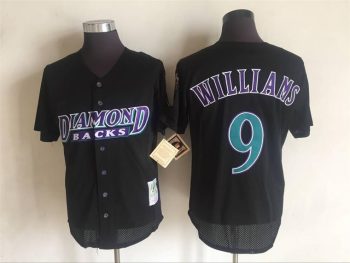 Vintage Arizona Diamondbacks #9 Matt Williams Stitched Black Mesh Baseball Jersey Throwback Edition
