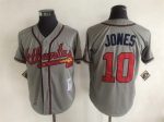 Vintage Atlanta Braves #10 Chipper Jones Stitched Gray Baseball Jersey Throwback Edition