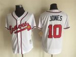 Vintage Atlanta Braves #10 Chipper Jones Stitched White Baseball Jersey Throwback Edition