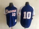 Vintage Atlanta Braves #10 Stitched Royal Blue White Baseball Jersey Throwback Edition
