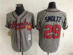 Vintage Atlanta Braves #29 John Smoltz Stitched Gray Baseball Jersey Throwback Edition