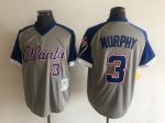 Vintage Atlanta Braves #3 Dale Murphy Stitched Gray Royal Blue Raglan Baseball Jersey Throwback Edition
