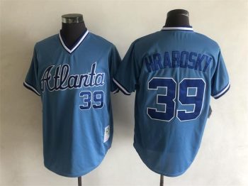 Vintage Atlanta Braves #39 Al Hrabosky Stitched Light Blue Baseball Jersey Throwback Edition