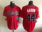 Vintage Atlanta Braves #44 Hank Aaron Stitched Red Baseball Jersey Throwback Edition