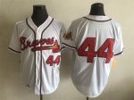 Vintage Atlanta Braves #44 Stitched White Red Baseball Jersey Throwback Edition