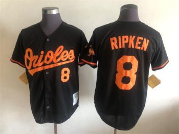 Vintage Baltimore Orioles #8 Cal Ripken Jr. Stitched Black Baseball Jersey Throwback Edition (2)