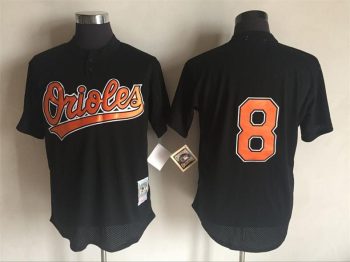 Vintage Baltimore Orioles #8 Cal Ripken Jr. Stitched Black Baseball Jersey Throwback Edition