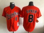 Vintage Baltimore Orioles #8 Cal Ripken Jr. Stitched Orange Baseball Jersey Throwback Edition