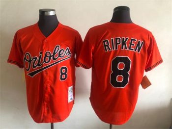 Vintage Baltimore Orioles #8 Cal Ripken Jr. Stitched Orange Baseball Jersey Throwback Edition