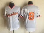 Vintage Baltimore Orioles #8 Cal Ripken Jr. Stitched White Pinstripe Baseball Jersey Throwback Edition