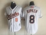 Vintage Baltimore Orioles #8 Cal Ripken Jr. Stitched White Pinstripe Baseball Jersey Throwback Edition (2)
