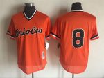 Vintage Baltimore Orioles #8 Stitched Orange Mesh Baseball Jersey Throwback Edition (2)