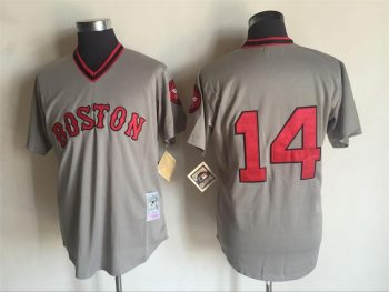 Vintage Boston Red Sox #14 Jim Rice Stitched Gray Baseball Jersey Throwback Edition