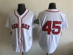 Vintage Boston Red Sox #45 Lee Smith Stitched White Pinstripe Baseball Jersey Throwback Edition