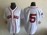Vintage Boston Red Sox #5 Nomar Garciaparra Stitched White Pinstripe Baseball Jersey Throwback Edition