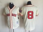 Vintage Boston Red Sox #8 Carl Yastrzemski Stitched Cream Pinstripe Baseball Jersey Throwback Edition