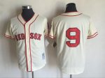 Vintage Boston Red Sox #9 Ted Williams Stitched Cream Pinstripe Baseball Jersey Throwback Edition
