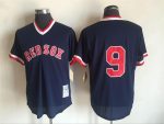 Vintage Boston Red Sox #9 Ted Williams Stitched Navy Blue Mesh Baseball Jersey Throwback Edition