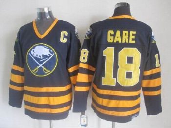 Vintage Buffalo Sabres #18 GARE Stitched Royal Blue Hockey Jersey