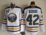 Vintage Buffalo Sabres #42 GERBE Stitched White Hockey Jersey