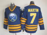 Vintage Buffalo Sabres #7 MARTIN Stitched Royal Blue Hockey Jersey