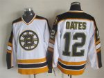 Vintage CCM Boston Bruins #12 OATES Stitched White Hockey Jersey
