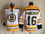 Vintage CCM Boston Bruins #16 SANDERSON Stitched White Hockey Jersey