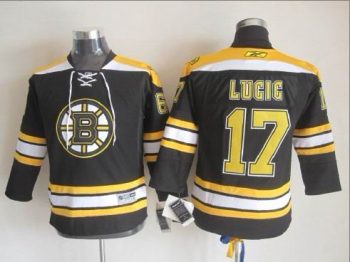 Vintage CCM Boston Bruins #17 LUCIC Stitched Black Hockey Jersey