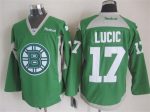 Vintage CCM Boston Bruins #17 LUCIC Stitched Green Hockey Jersey