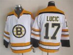 Vintage CCM Boston Bruins #17 LUCIC Stitched White Hockey Jersey