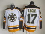 Vintage CCM Boston Bruins #17 LUCIC Stitched White Hockey Jersey (2)