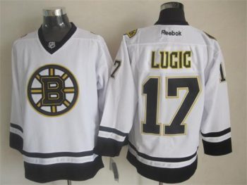 Vintage CCM Boston Bruins #17 LUCIC Stitched White Hockey Jersey (4)