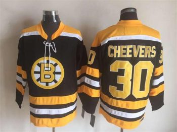 Vintage CCM Boston Bruins #30 CHEEVERS Stitched Black Hockey Jersey