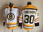 Vintage CCM Boston Bruins #30 CHEEVERS Stitched White Hockey Jersey