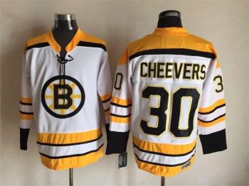 Vintage CCM Boston Bruins #30 CHEEVERS Stitched White Hockey Jersey