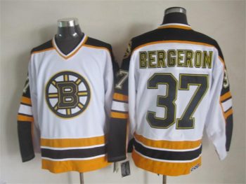 Vintage CCM Boston Bruins #37 BERGERON Stitched White Hockey Jersey (2)