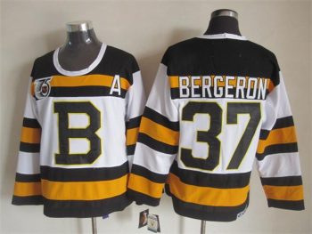 Vintage CCM Boston Bruins #37 BERGERON Stitched White Hockey Jersey (3)