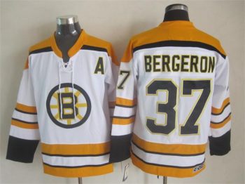 Vintage CCM Boston Bruins #37 BERGERON Stitched White Hockey Jersey