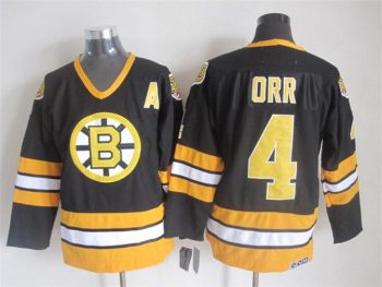 Vintage CCM Boston Bruins #4 ORR Stitched Black Hockey Jersey (2)