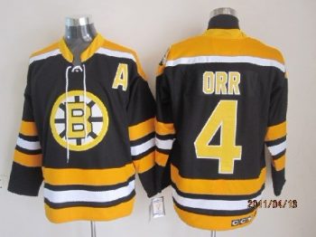 Vintage CCM Boston Bruins #4 ORR Stitched Black Hockey Jersey