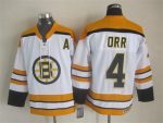 Vintage CCM Boston Bruins #4 ORR Stitched White Hockey Jersey