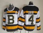 Vintage CCM Boston Bruins #4 ORR Stitched White Hockey Jersey (4)