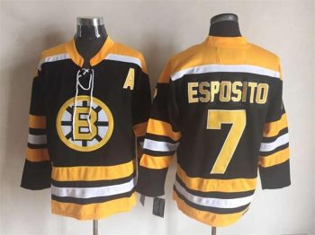 Vintage CCM Boston Bruins #7 ESPOSITO Stitched Black Hockey Jersey (2)