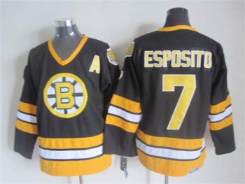 Vintage CCM Boston Bruins #7 ESPOSITO Stitched Black Hockey Jersey